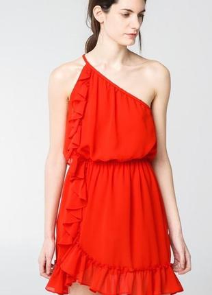 Червоне шифонова сукня сарафан zara / xs
