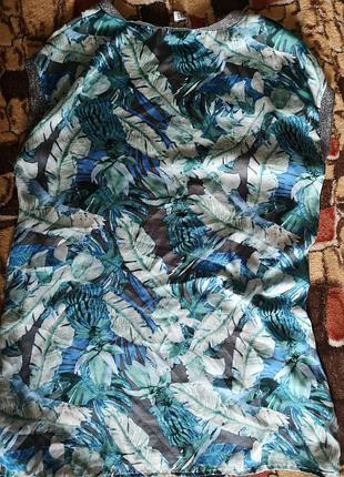 Ніжна блуза туніка пір'ячко кежуал атлас m-xl