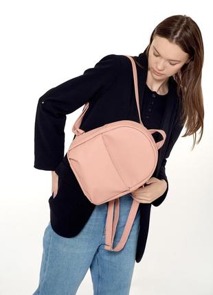 Городской стильный розовый женский рюкзак для прогулки  эко кожа9 фото