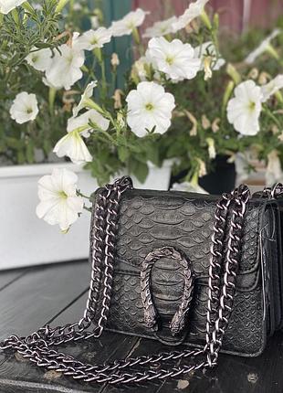 Сумка пітон з еко шкіри у стилі gucci