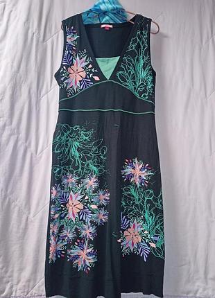 Новон коттоновое платье с цветосчным принтом,48-52разм.