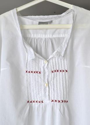 Белоснежная свободная блузочка рубашка 100% индийский хлопок lindex6 фото