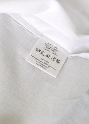 Белоснежная свободная блузочка рубашка 100% индийский хлопок lindex9 фото