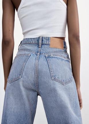Джинсы прямого кроя zara hi-rise straight jeans4 фото