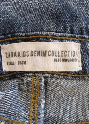 Фирменный натуральный коттоновый джинсовый комбинезон ромпер зара zara 116 см 6 лет2 фото