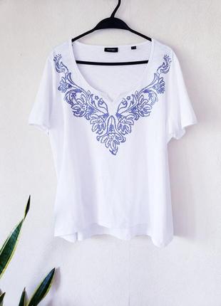 Облегченна натуральная белоснежная блуза футболка tcm