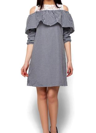 Платье а-силуэт клетка karre
