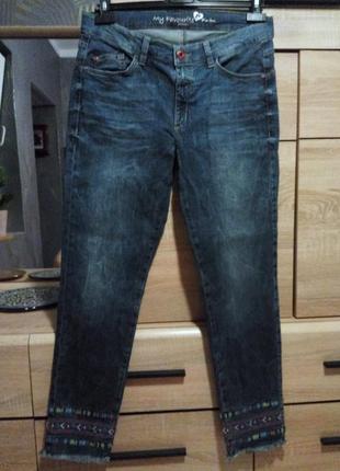 Pierre carden джинсы скинни с вышивкой именитого дома моды8 фото