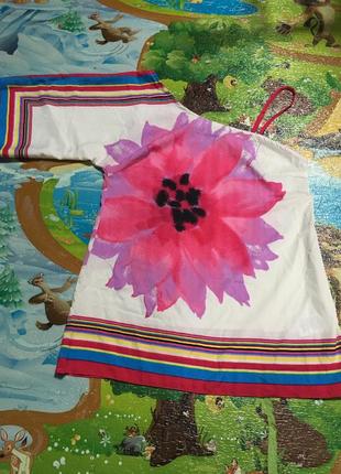 Ассиметричная блузка с цветком