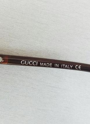 Gucci очки женские солнцезащитные коричневые с золотыми вставками с градиентом5 фото
