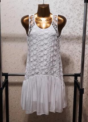 Сукня moda amilan італія р. xs s m шовк бавовна мереживо