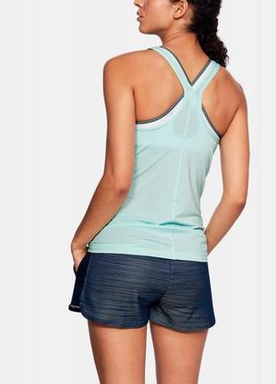 Жіноча спортивна майка м'ятного кольору heat gear tank racer top under armour
