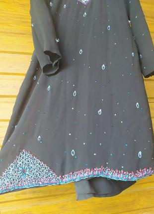 Платье туника в индийском стиле с бисером4 фото