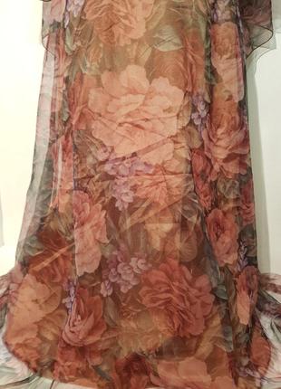 Нереально красивое нарядное платье в пол роскошные цветы3 фото