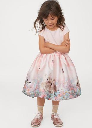 Шикарное платье с кроликами h&amp;m