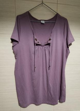 Туніка трикотажна бузкового кольору, на літо