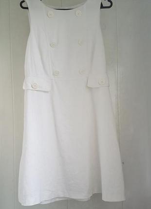 Біле плаття льон/віскоза3 фото