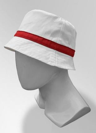 Панама blank bucket hat белая с красной полоской женская / мужская панамка1 фото