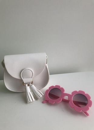 Окуляри дитячі , очки детские , окуляри сонцезахисні , очки солнцезащитные для девочки, розовые очки, рожеві окуляри2 фото