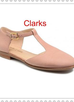 Р.37.5  clarks   кожаные туфли- босоножки  оригинал