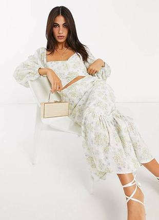 Натуральное платье asos luxe, хлопок прошва! вышивка, цветы!1 фото