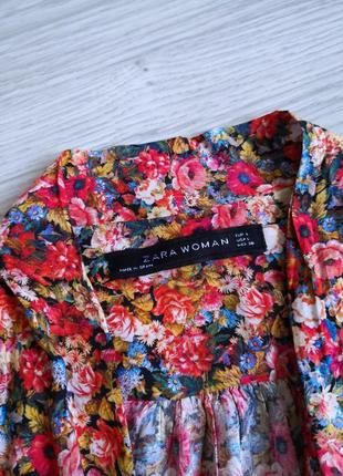 Блуза на запах в мелкие цветы zara4 фото