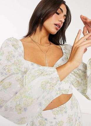 Натуральное платье asos luxe, хлопок прошва! вышивка, цветы!3 фото