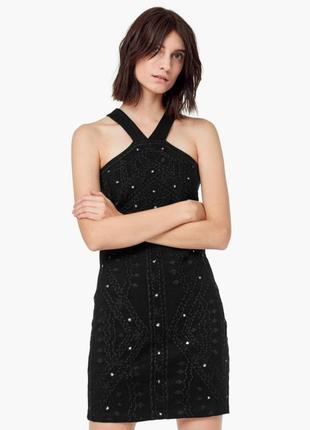 Платье обтягивающее с вышивкой от манго s