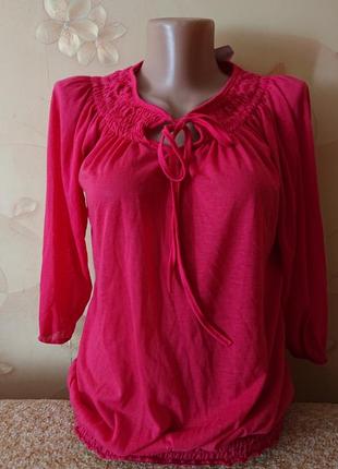 Женская розовая футболка блуза блузка блузочка р.и/l