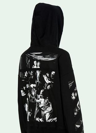 Худи off white caravaggio square over sweatshirt 4