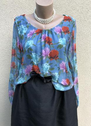 Шелк,блуза реглан,рубаха,цветочный принт,этно бохо стиль,италия1 фото
