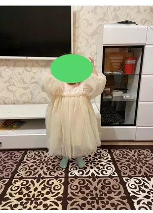 Платье пышное фатиновое нарядное праздничное айвори5 фото