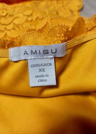 Гипюровая ярко-желтая блуза на плечи, подкладка р. xs, от amisu7 фото