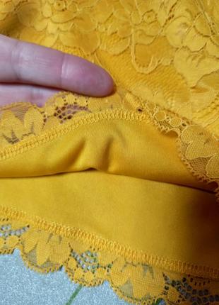 Гипюровая ярко-желтая блуза на плечи, подкладка р. xs, от amisu4 фото