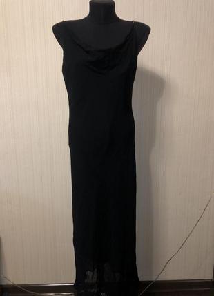 Чорне плаття міді білизняний стиль віскоза