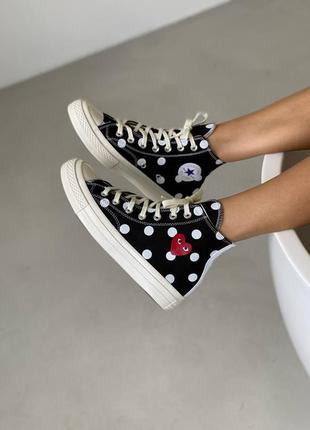 Женские кеды Converse x comme des garcons play high top platform black