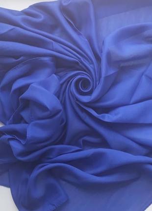 Платок женский однотонный хлопковый  цвет синий электрик турция1 фото