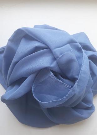 Хустка жіночий однотонний бавовняний синьо-блакитного кольору туреччина3 фото