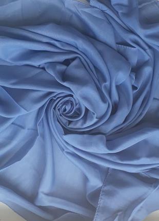 Платок женский однотонный хлопковый сине-голубого цвета турция