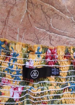 Яскравий кроп топ в квітковий принт, гумки missguided5 фото