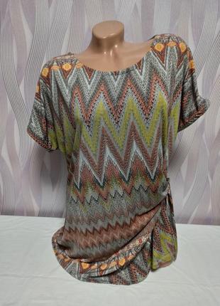 Эластичная блуза с красивым элементом на боку, полиэстер р. 46/3xl, от janina