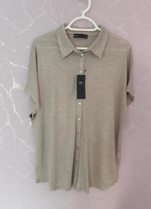 Бежева футболка з віскози marks & spencer