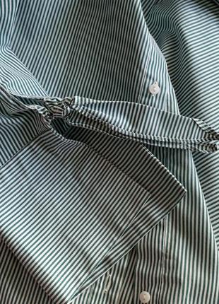Рубашка блуза zara в полоску с объёмными рукавами на завязках zara2 фото