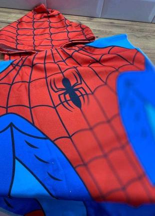 Рушник-пончо з капюшоном "spider-man" (120 * 60 см ) мікрофібра3 фото