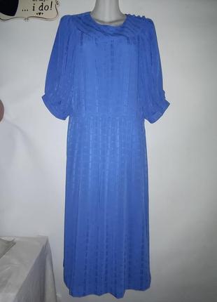 👗винтаж платье голубое 80е-90е