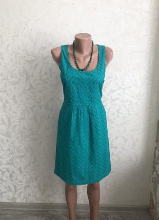 Трендовое платье зеленое модное прошва вышитое шитье красивое выбитое oldnavy5 фото