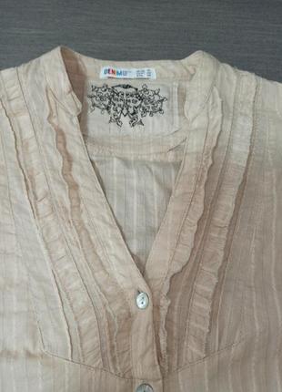 Рубашка блуза бежевая denim co, размер s,m9 фото