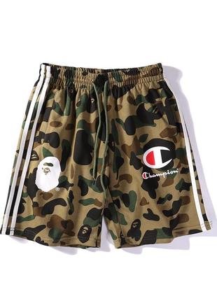 Шорты bape x champion camo collection