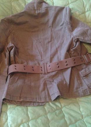 Джинсовая куртка-пиджак с поясом xs-s размер германия