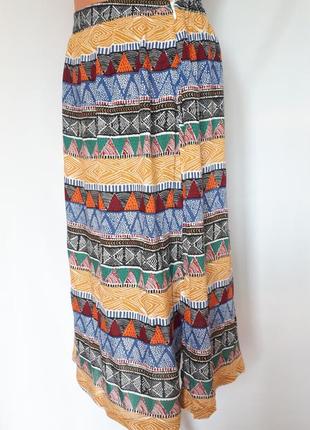 Легка юбка миди ,инки - ацтеки,fat face (размер 38)2 фото
